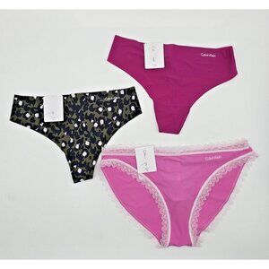 Calvin Klein Womens Thong Panties Size XS Bikini Panty Lot of 3 Underwear